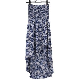 Michael Kors Womens Blue Tie Dye Strapless High Low Summer Flowy Dress Sz Small